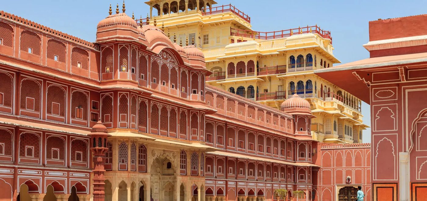 Courtyards of the City Palace, Jaipur, in late light